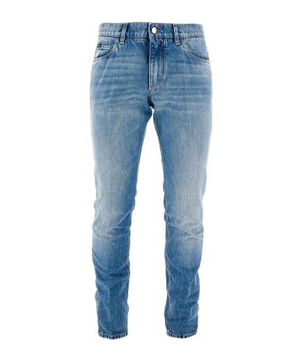 Dolce & Gabbana Straight-leg Stonewashed Jeans In Blue