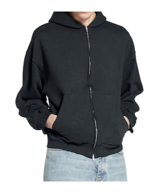 Balenciaga Flipped Uni Zip-up Hoodie Regular Fit In Black Faded/anthracite