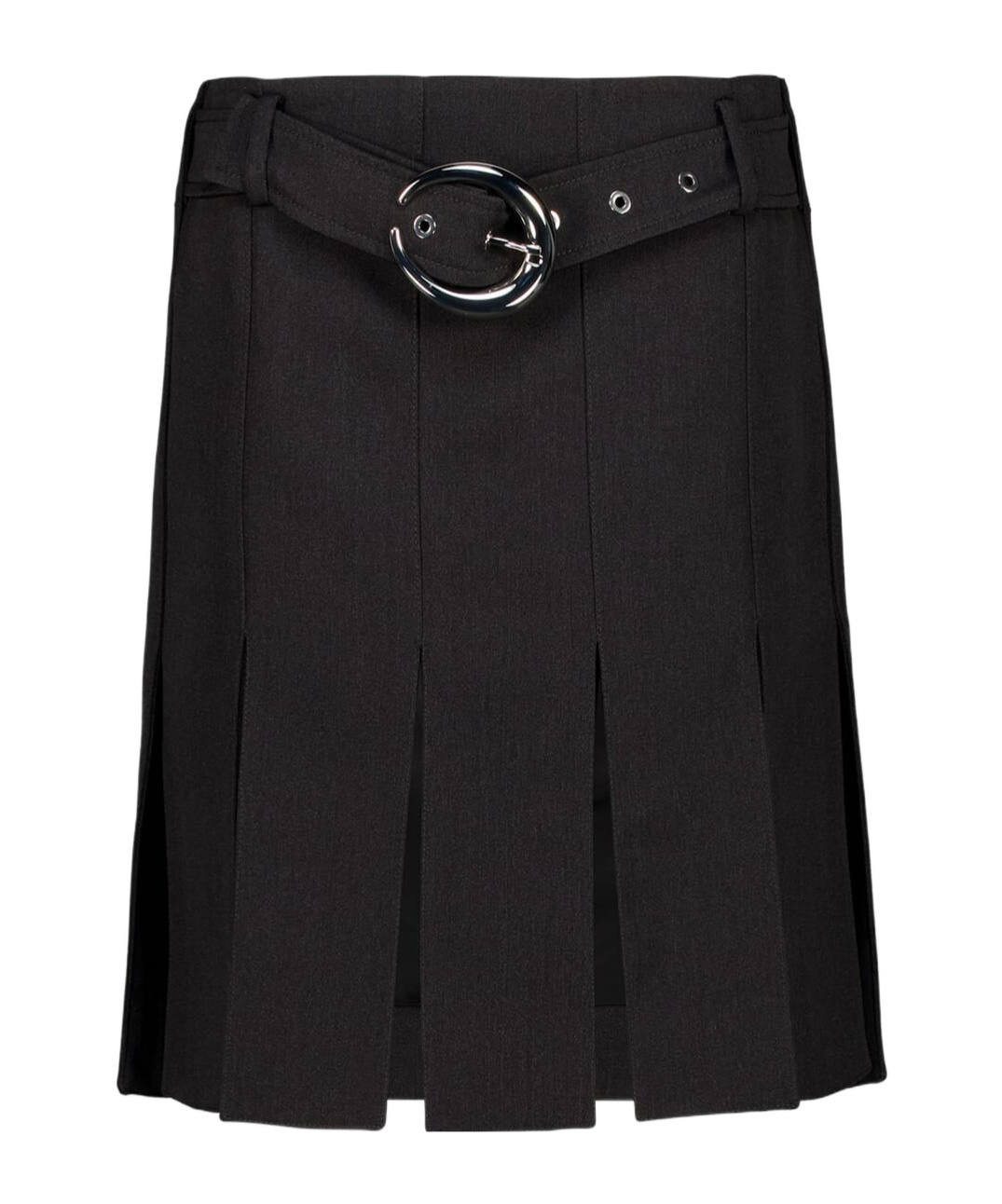 Rabanne Belted Pleated Midi Skirt In Black