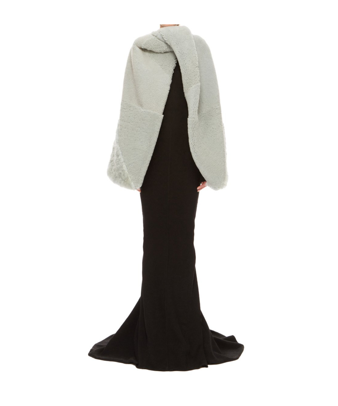 Rick Owens Wool Cloak In Gray