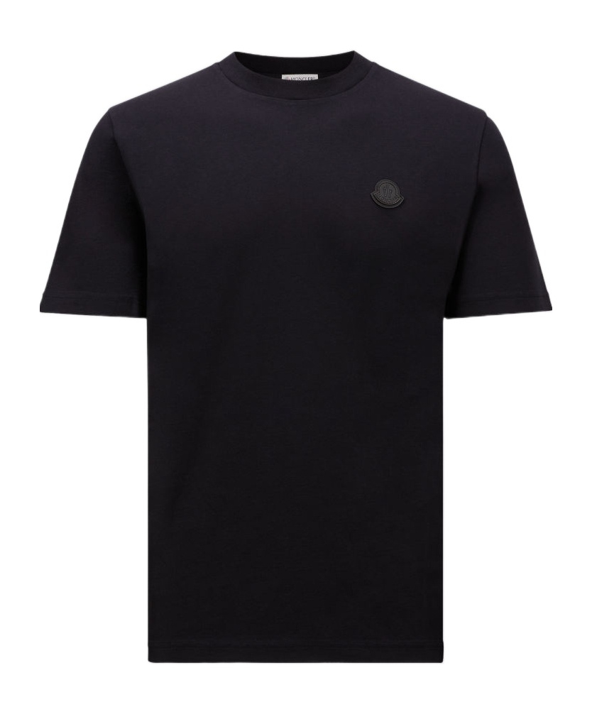 Moncler Logo Patch Crew Neck Short Sleeves T-shirt In Black