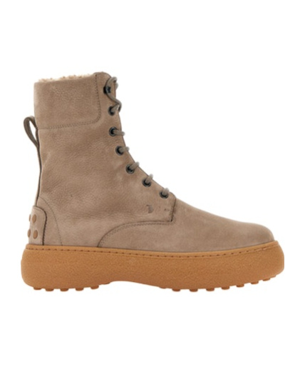 Tod's Gommini Shearling-lined Bootie In Brown