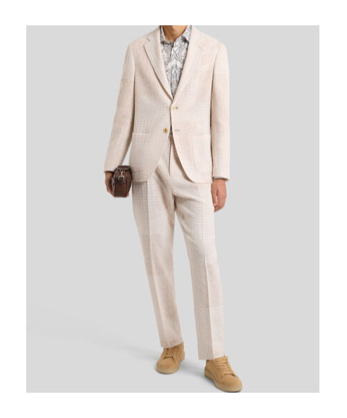 Etro Herringbone-pattern Blazer In White