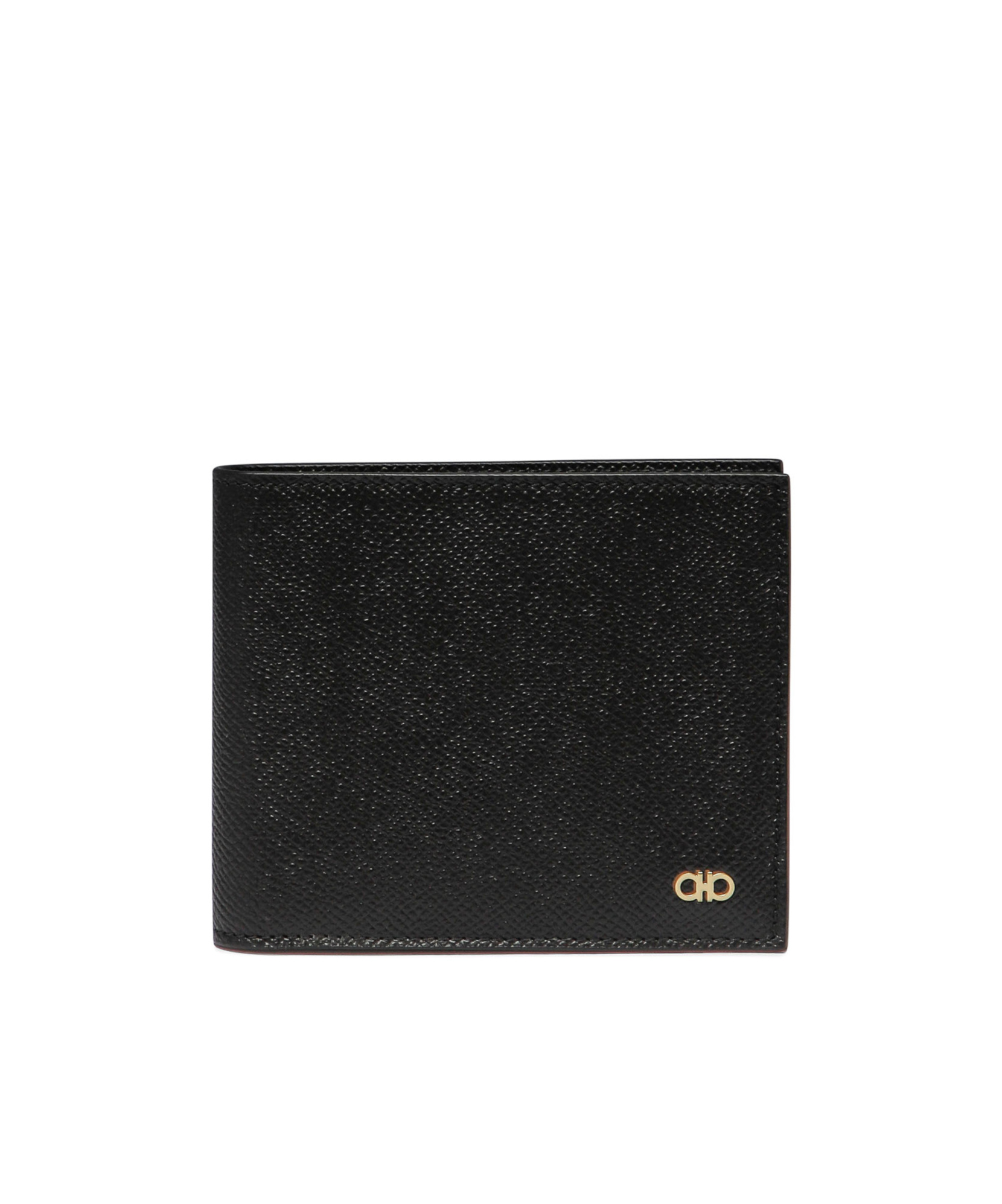 Ferragamo Micro Gancio Leather Bifold Wallet In Black