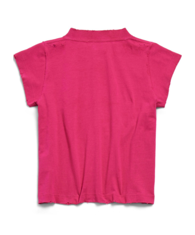 BALENCIAGA WOMEN'S CIAO BELLO SHRUNK T-SHIRT IN PINK