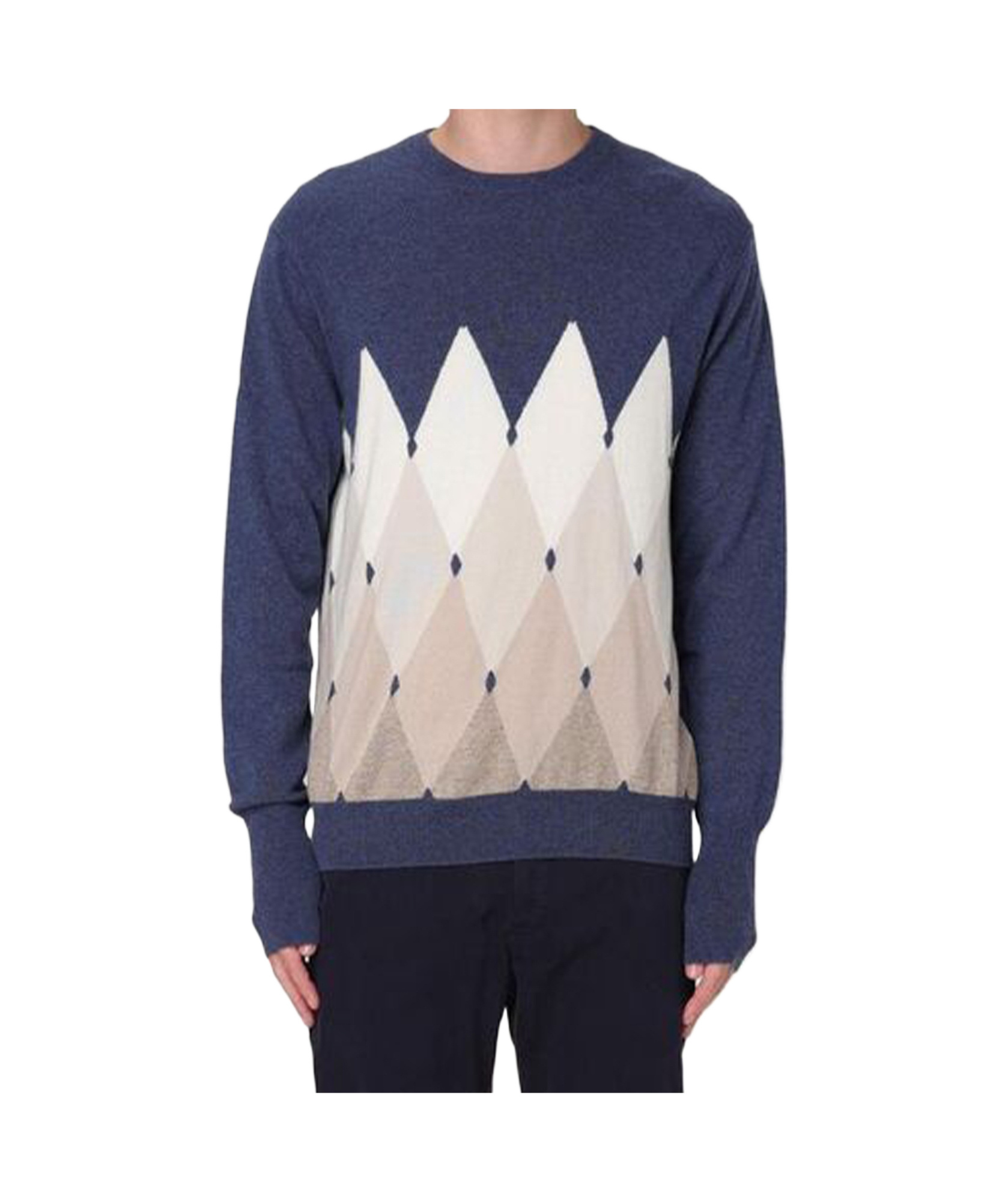 Ballantyne Diamond Inlaid Sweater In Blue