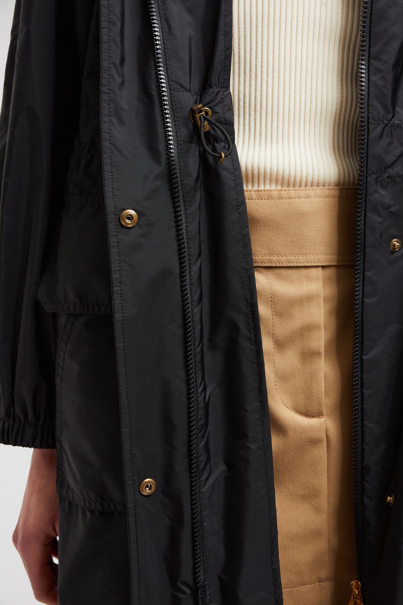 Shop Moncler Hiengos Hooded Rain Coat In Black