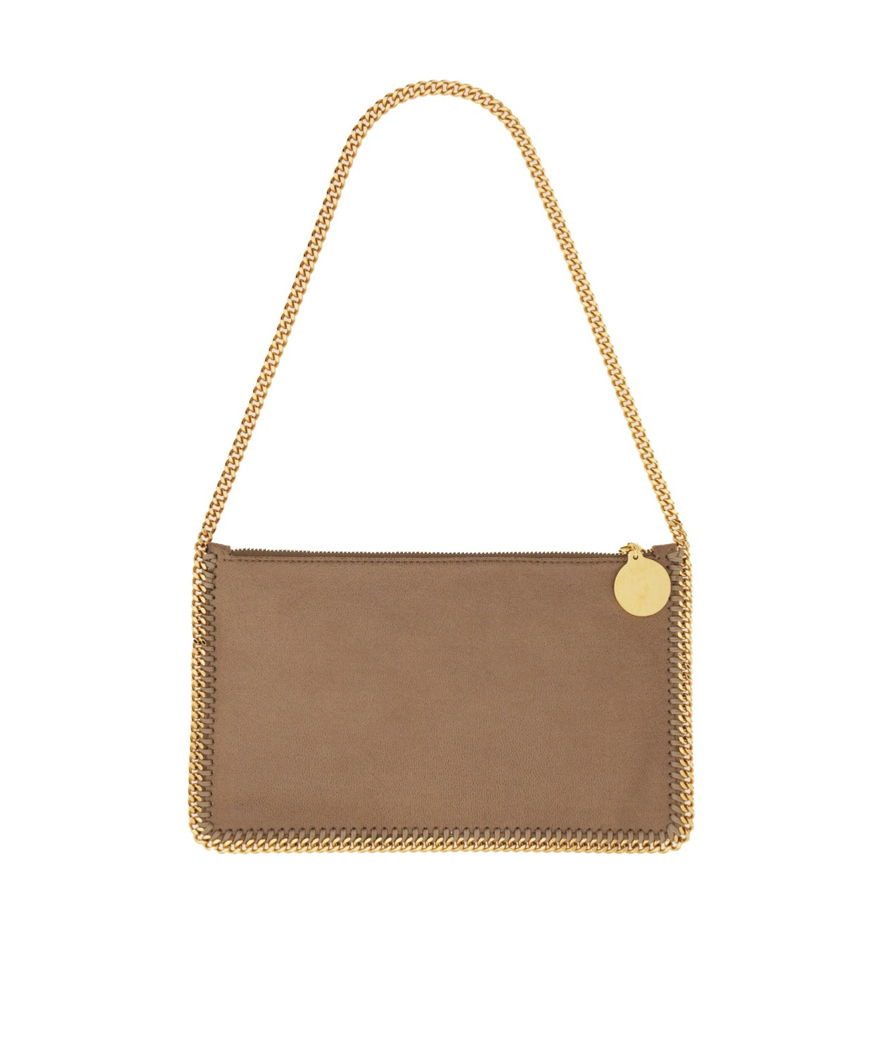 Stella Mccartney Falabella Logo Charmed Shoulder Bag In Brown