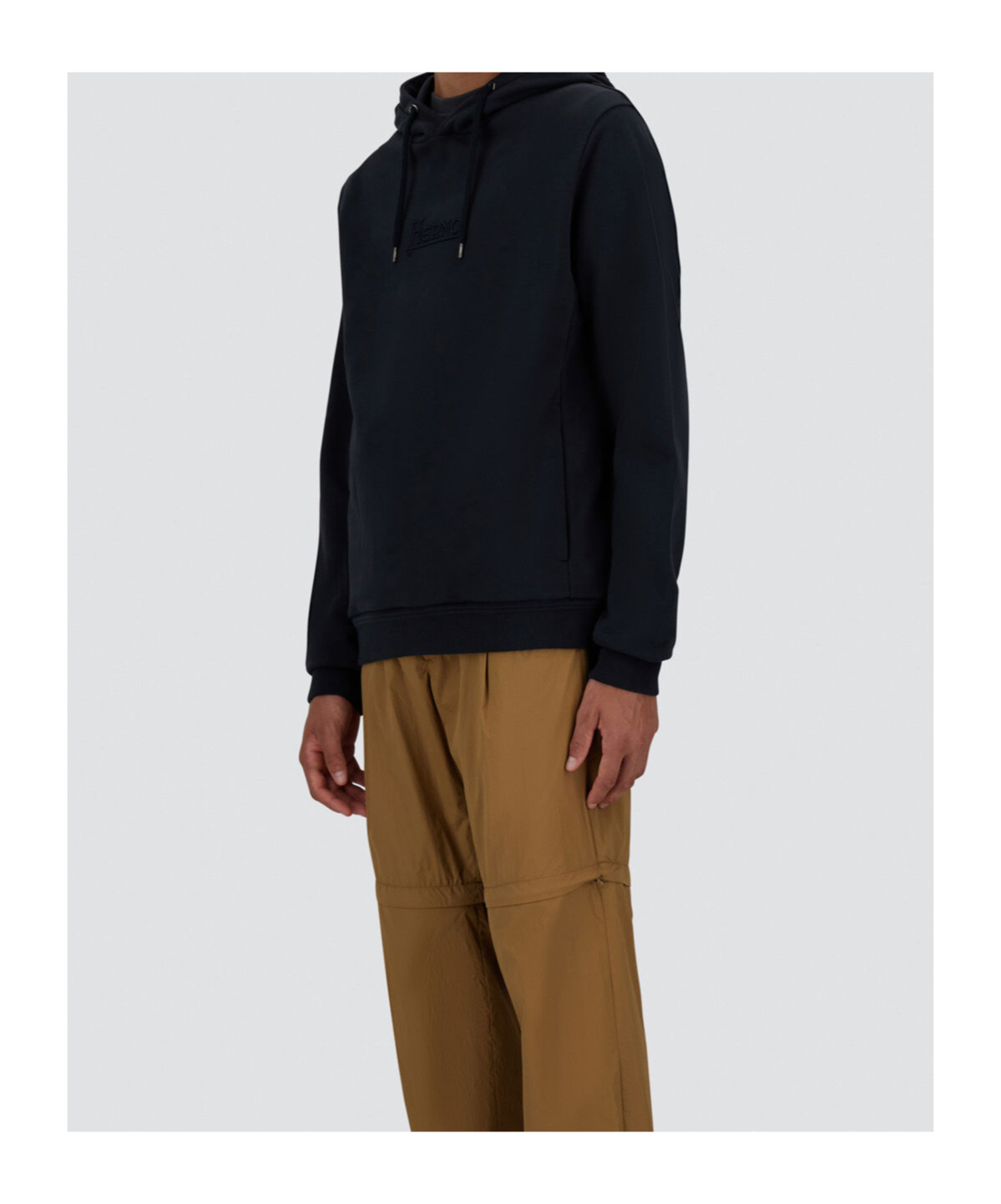 Herno Sweatshirt In Cotton Sweater And Nylon Ultralight In Blue Navy Blue