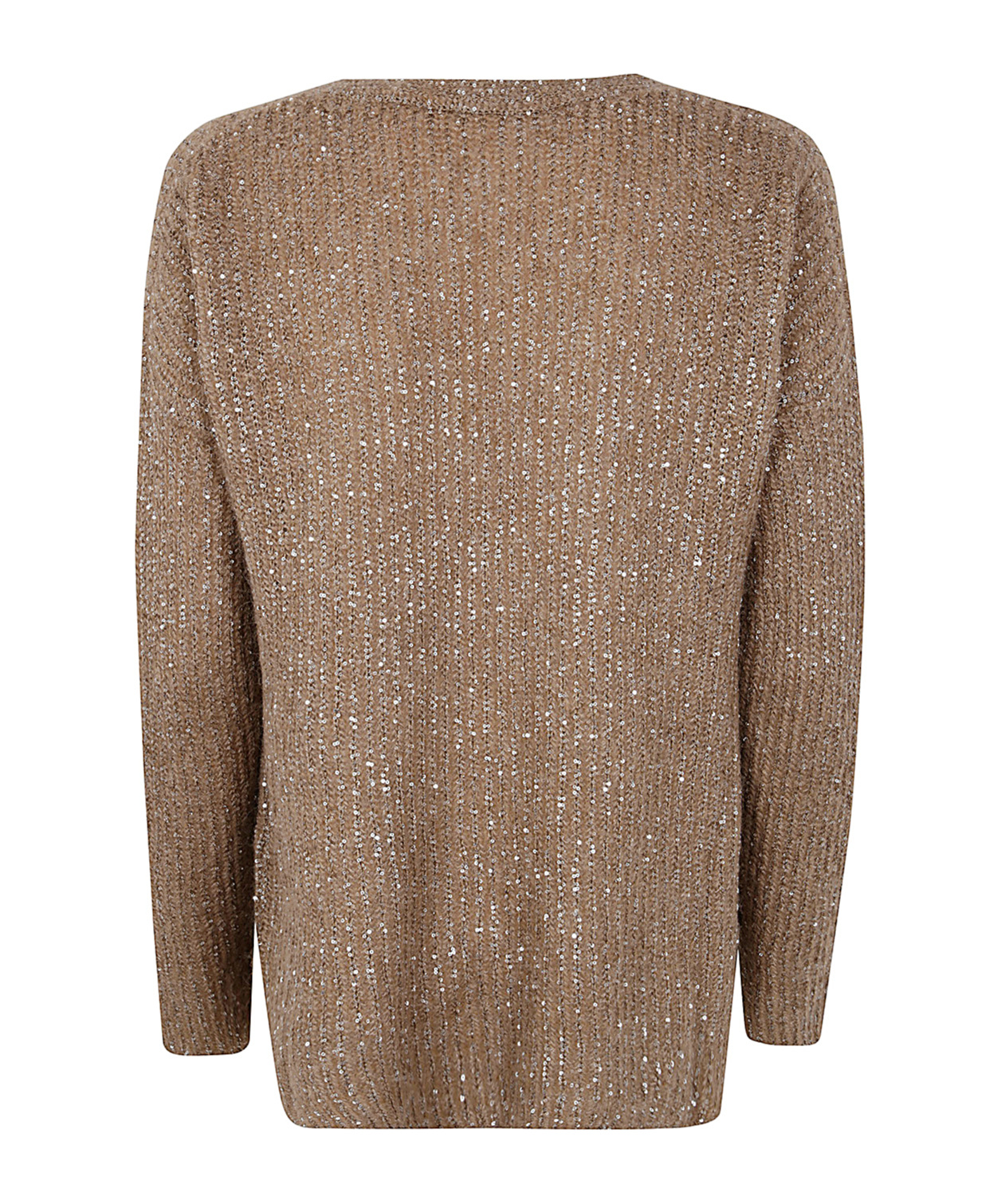 D Exterior V-neck Sweater In Brown
