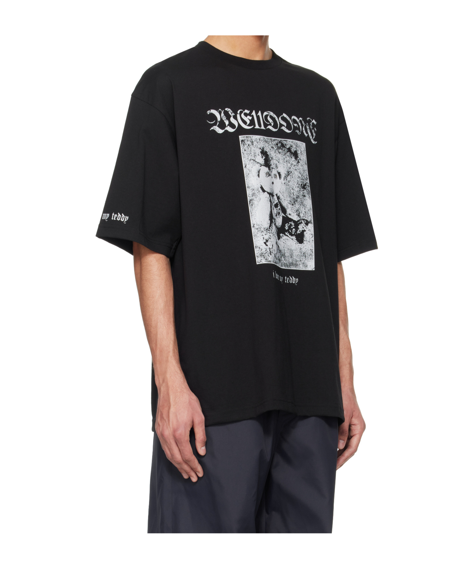 We11 Done Black Teddy Sleeved T-shirt In Black