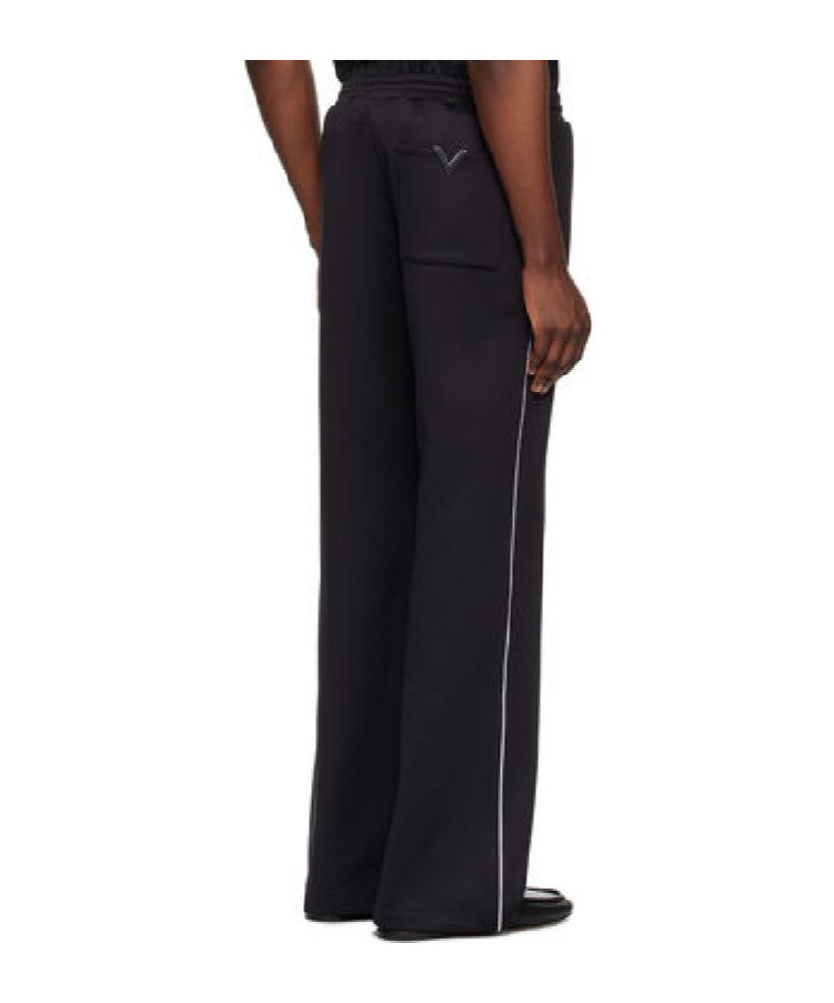 Valentino Piped-trim Detail Track Pants In Black