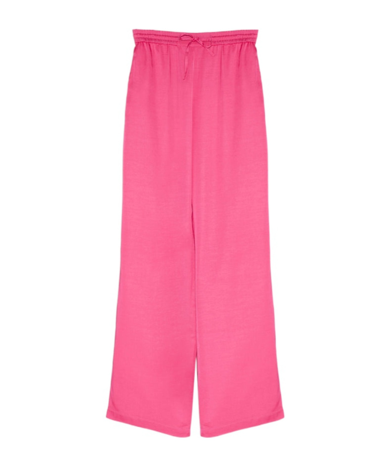 Yves Salomon Elastic Waist Casual Pants In Pink