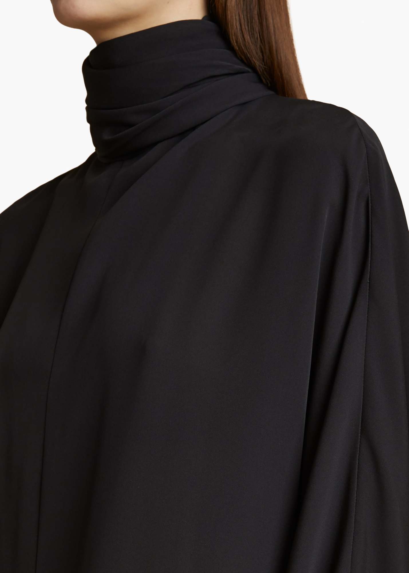 Khaite Lexi Open-back Tie-neck Silk-chiffon Turtleneck Maxi Dress In Black
