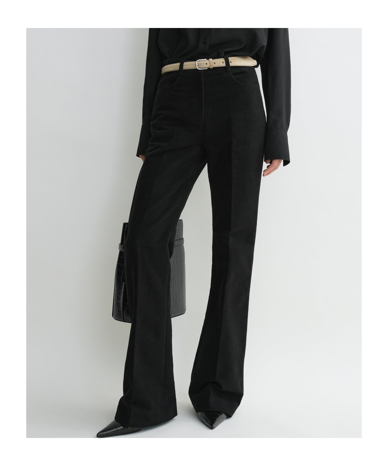 Totême Flared Trousers In Black