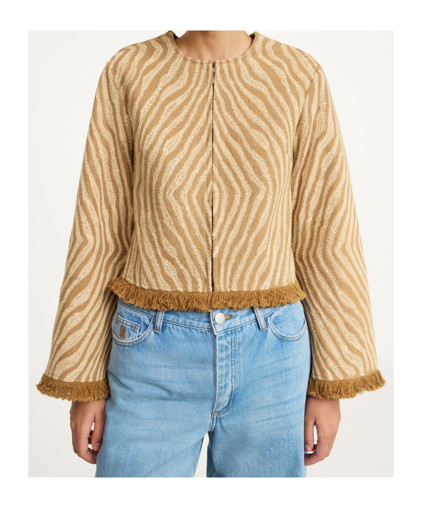 Shop By Malene Birger Zebra-print Jacket In Nude