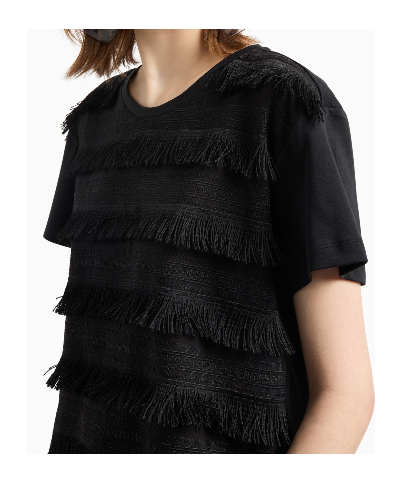 EMPORIO ARMANI FRINGED T-SHIRT