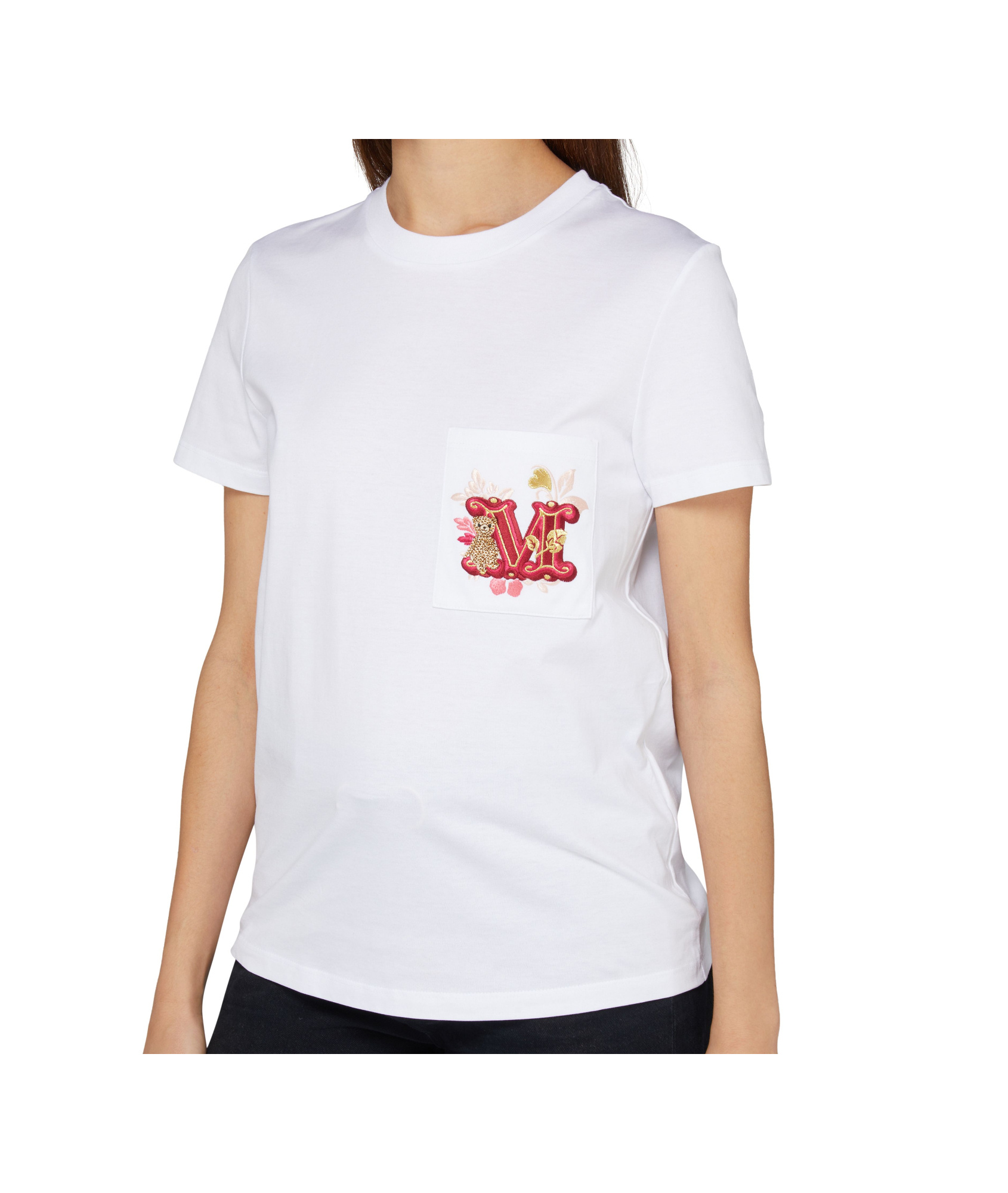 Shop Max Mara Open-necked Black Shirt In White