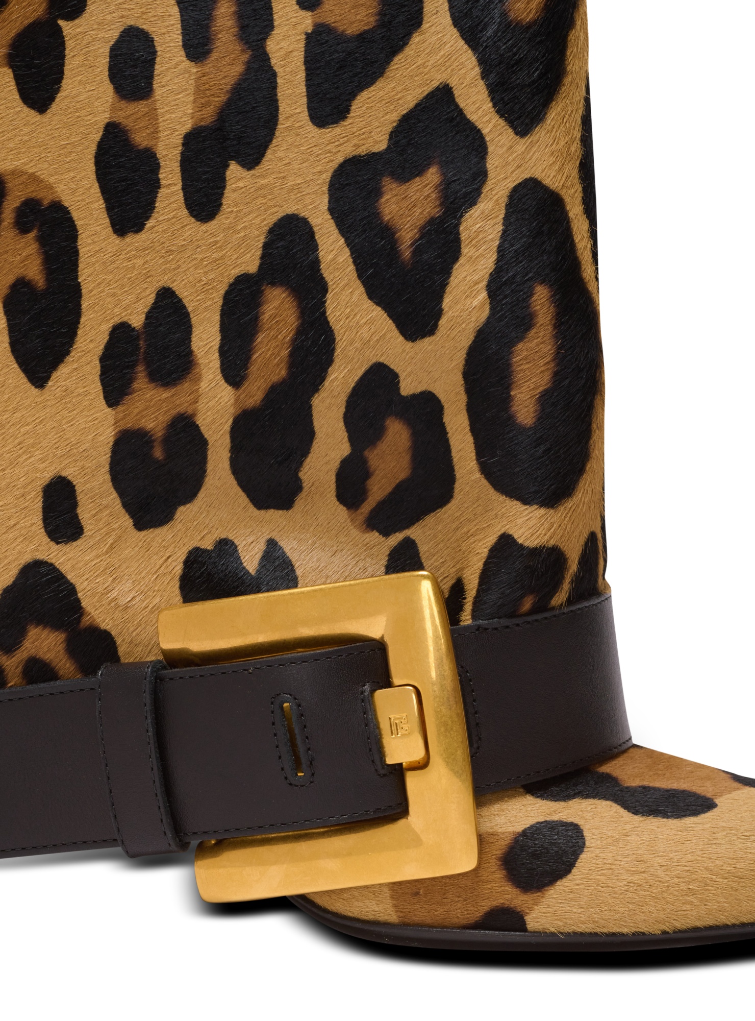 Balmain Anthem Leopard-print Pony Knee-high Boots In Animal Print