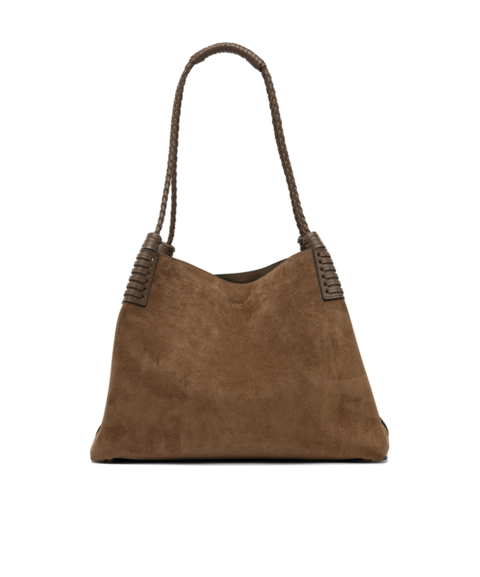 Etro Medium Libra Braided-handle Suede Tote Bag In Brown