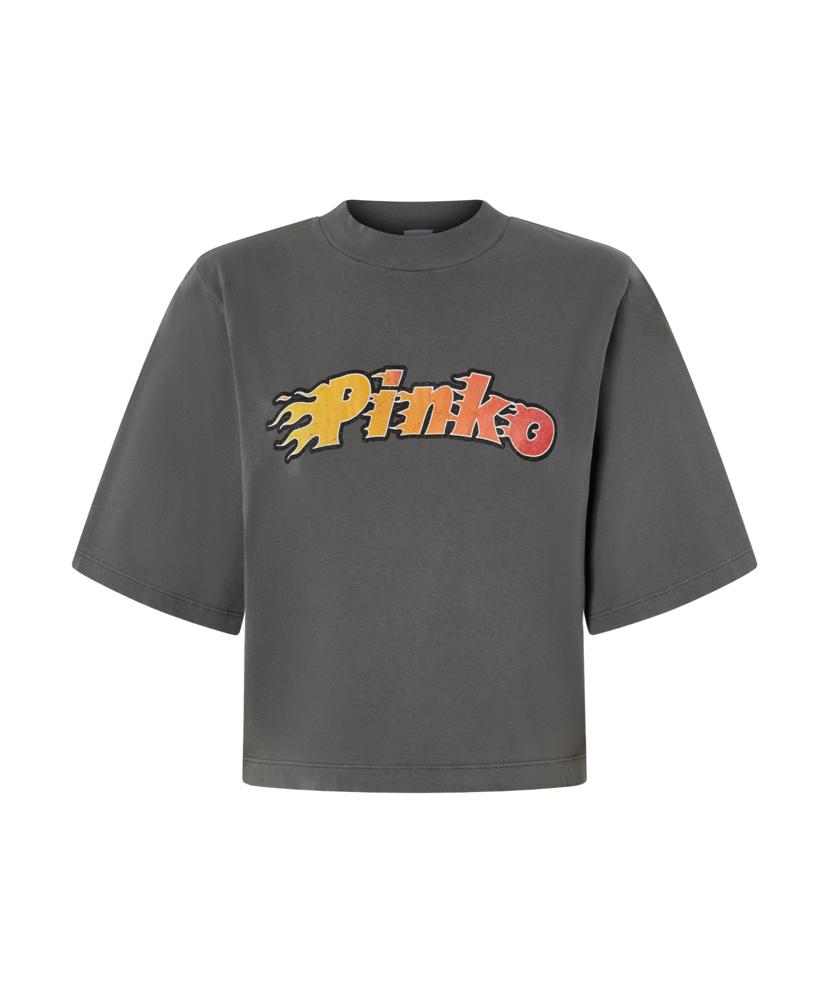Pinko Open-necked Black Shirt In Black