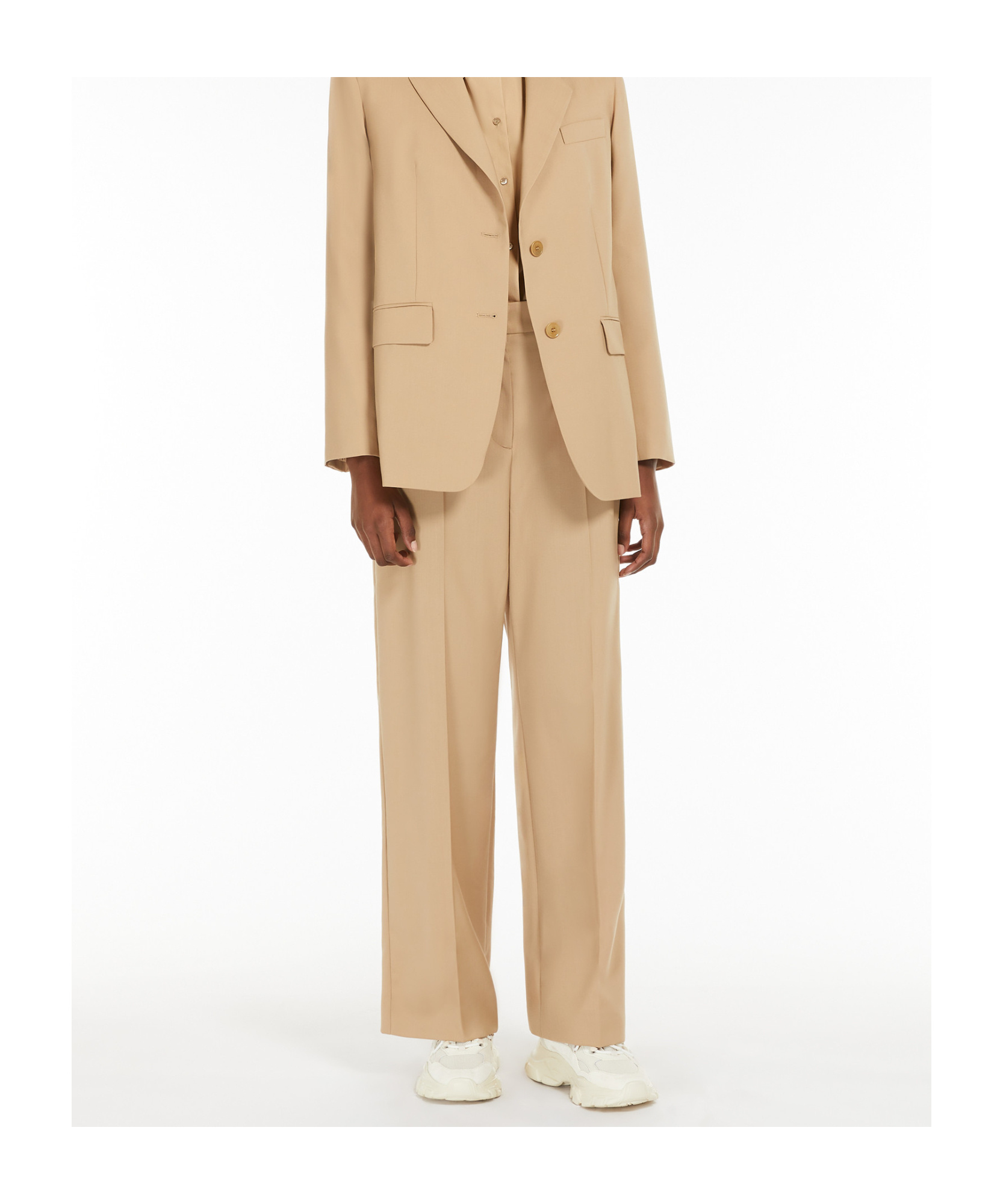 Weekend Max Mara Belt-loop Casual Pants In Nude