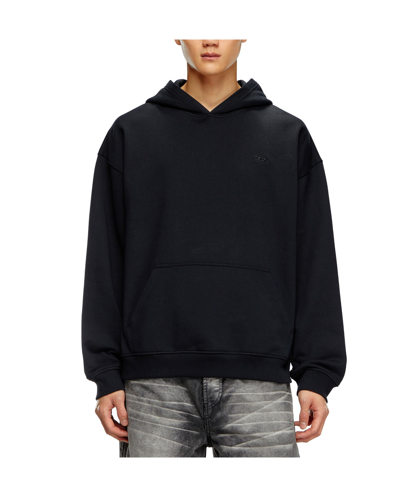 Diesel S-boxt-hood Cotton Hoodie In Black