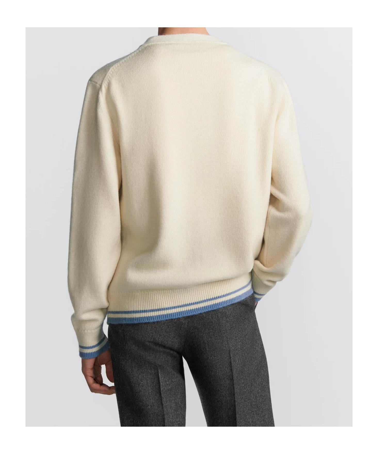 Dior V-neck Wool Cardigan In Nude