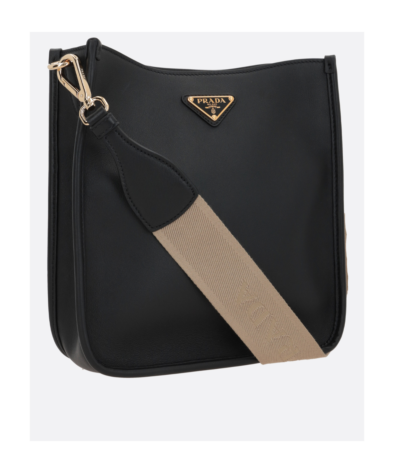 Prada Large Leather Shopping Bag In Black