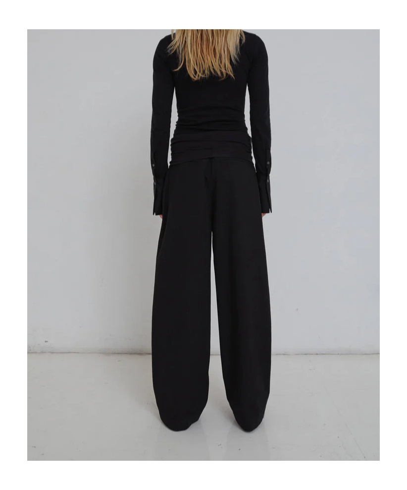 Darkpark Wendy Black Trousers With Elastic Waist In Black