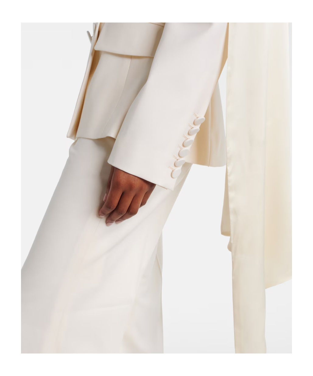 Nina Ricci Scarf-detail Virgin Wool Gabardine Blazer In White