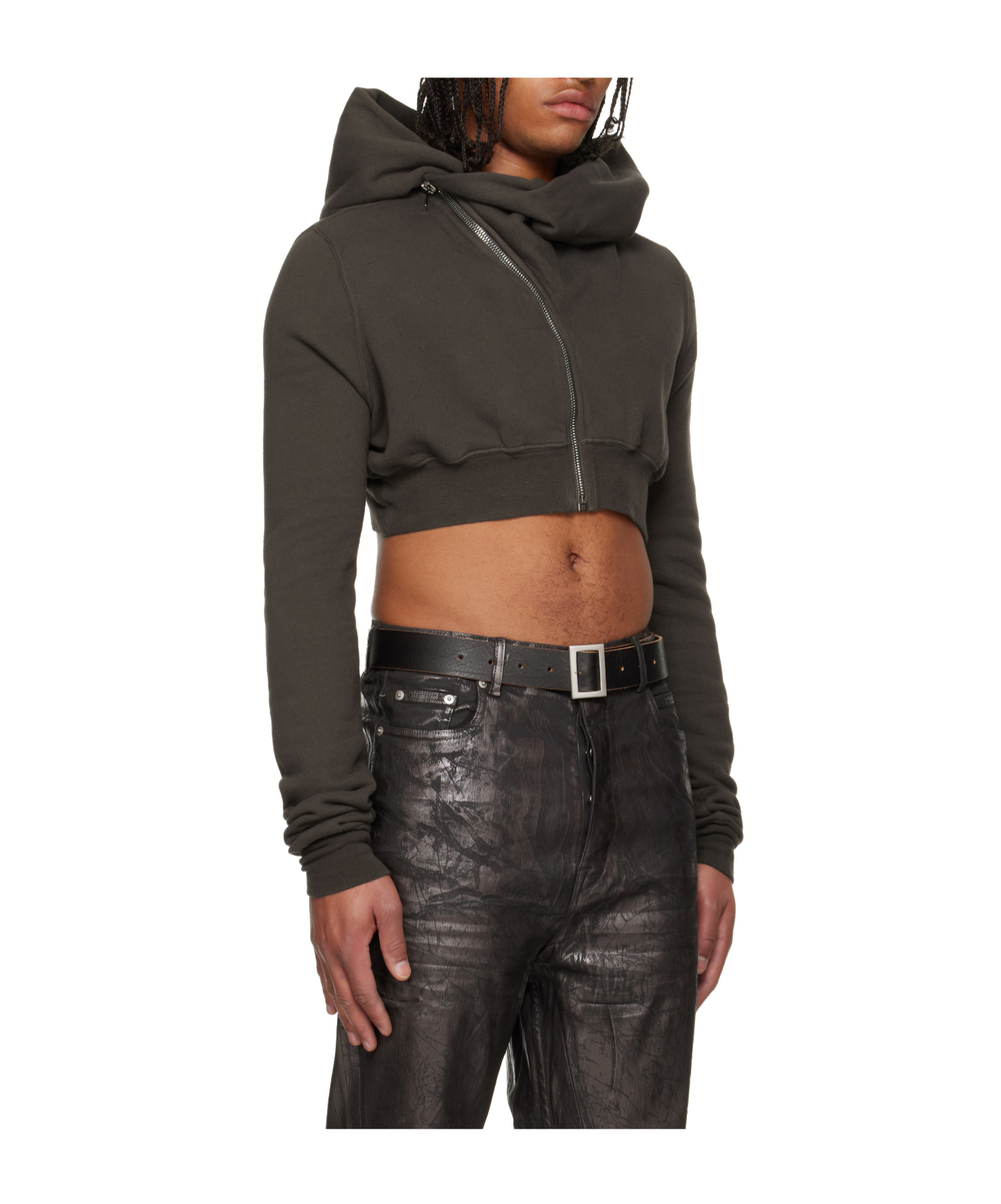 Rick Owens Drkshdw Concordians Micro Mountain Hoodie In Black