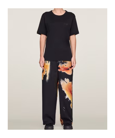 Y-3 Wide-leg Track Pants With Abstract Floral Print In Yellow