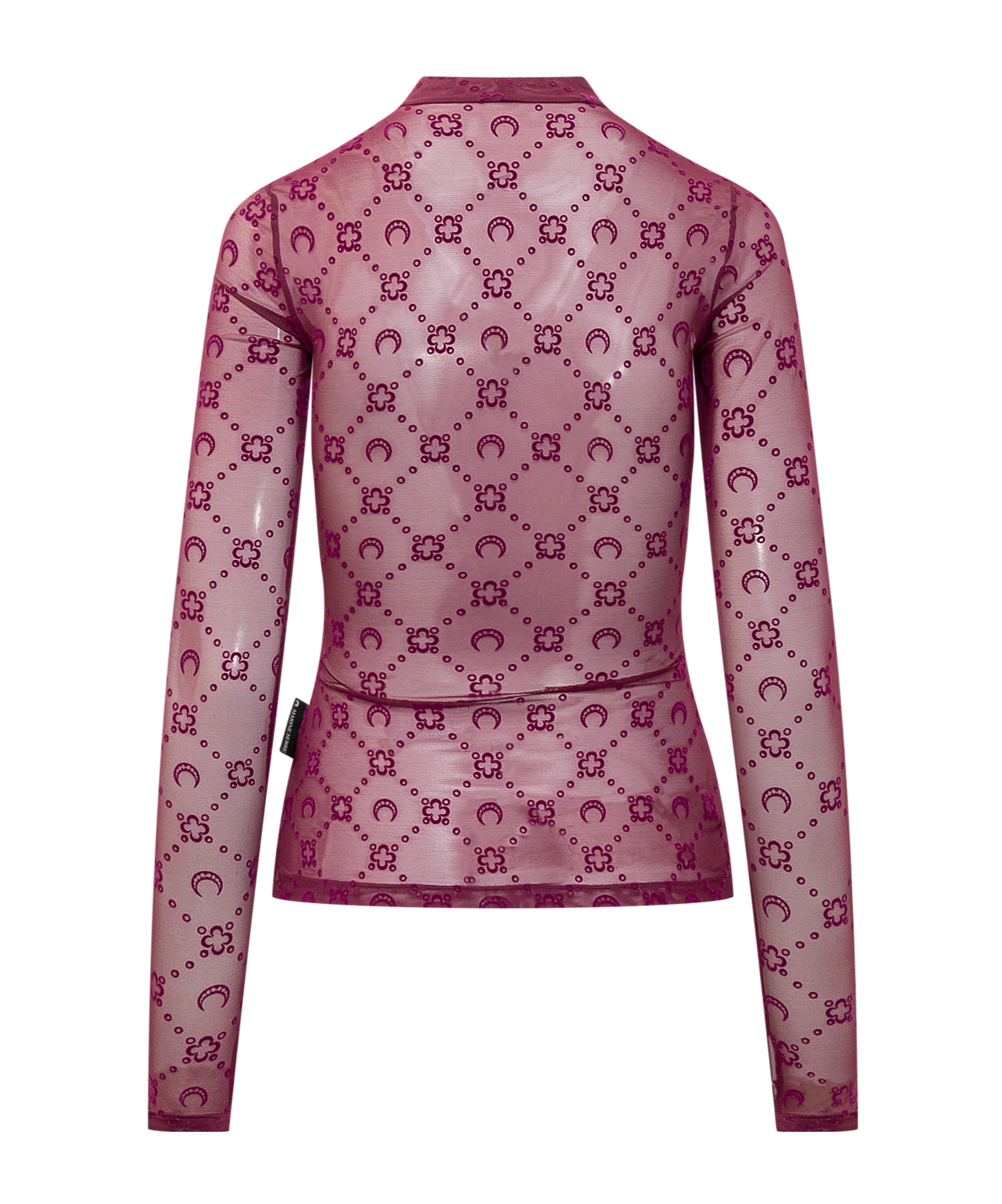 Marine Serre Second Skin Semi-sheer Top In Pink