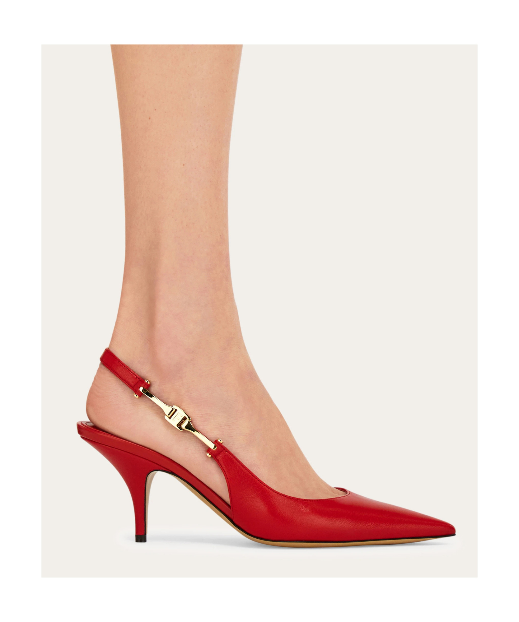 Ferragamo F Buckle Slingback Pump In Red