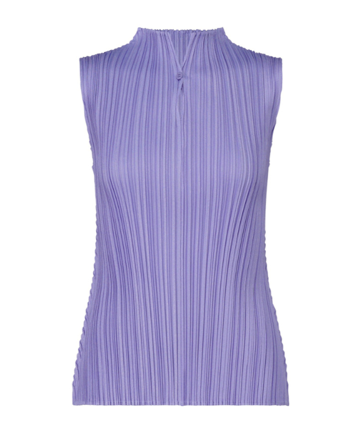 Issey Miyake Pleats Please  Pleated Sleeveless Top In Purple