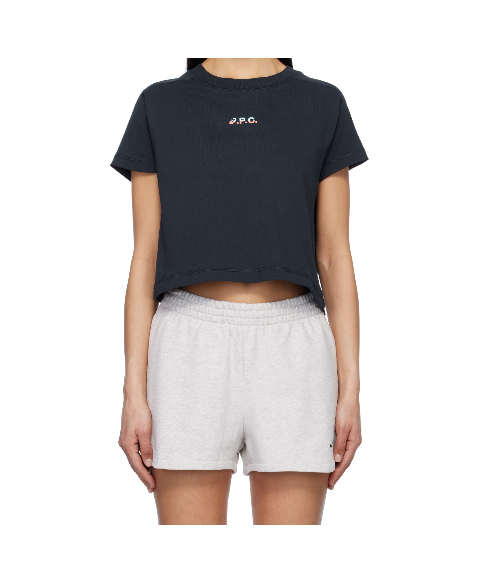Apc Navy Asics Edition Cloud T-shirt In Navy Blue A