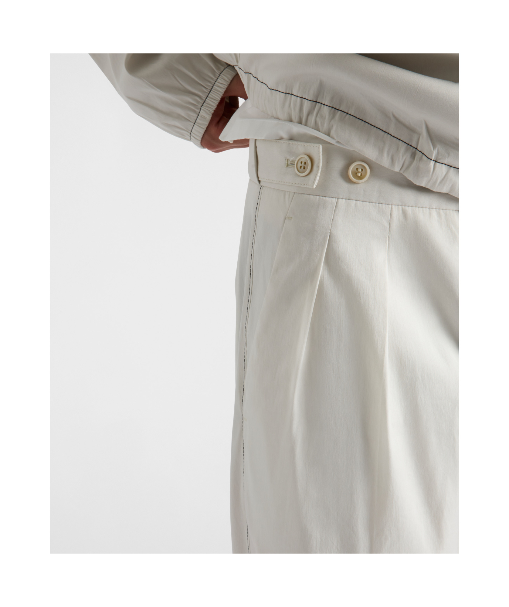 Prada Wide-leg Cotton Trousers In White