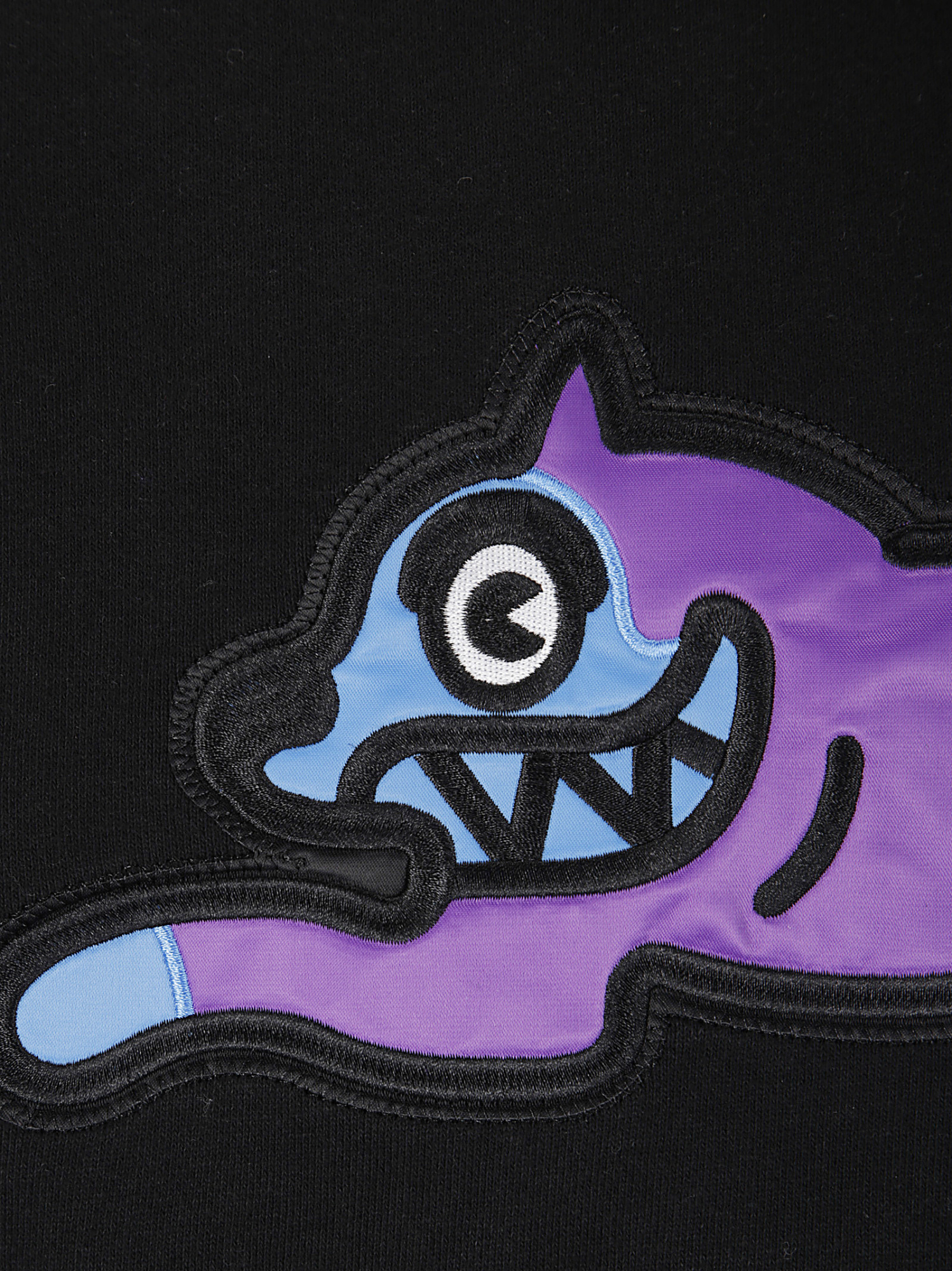 Icecream Satin Running Dog Popover Sweatshirt In Black