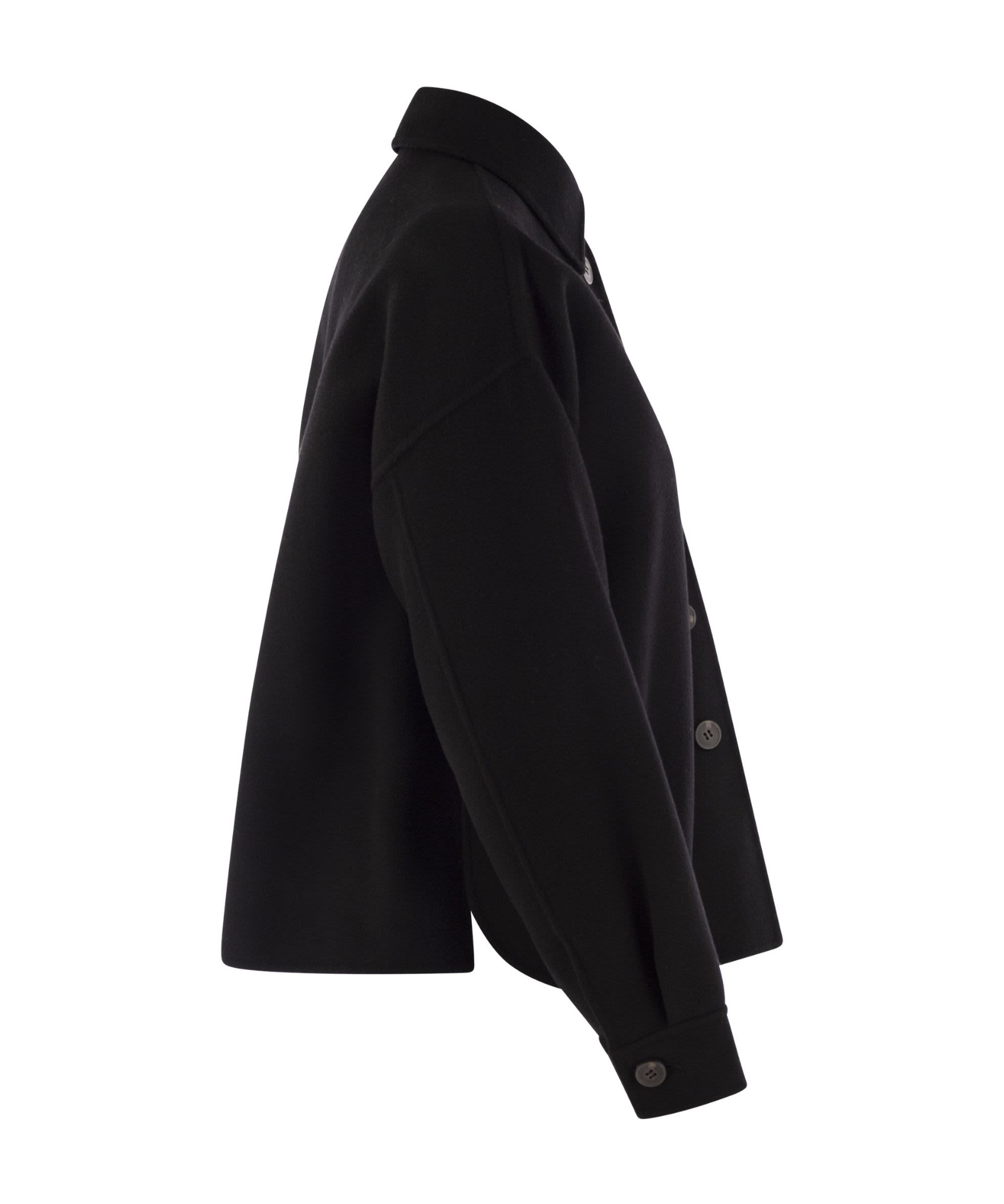 Weekend Max Mara Wool Shirt Jacket In Black
