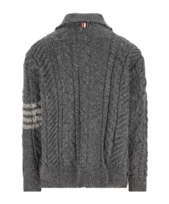 Thom Browne 4-bar Stripe Cable-knit Cardigan In Black