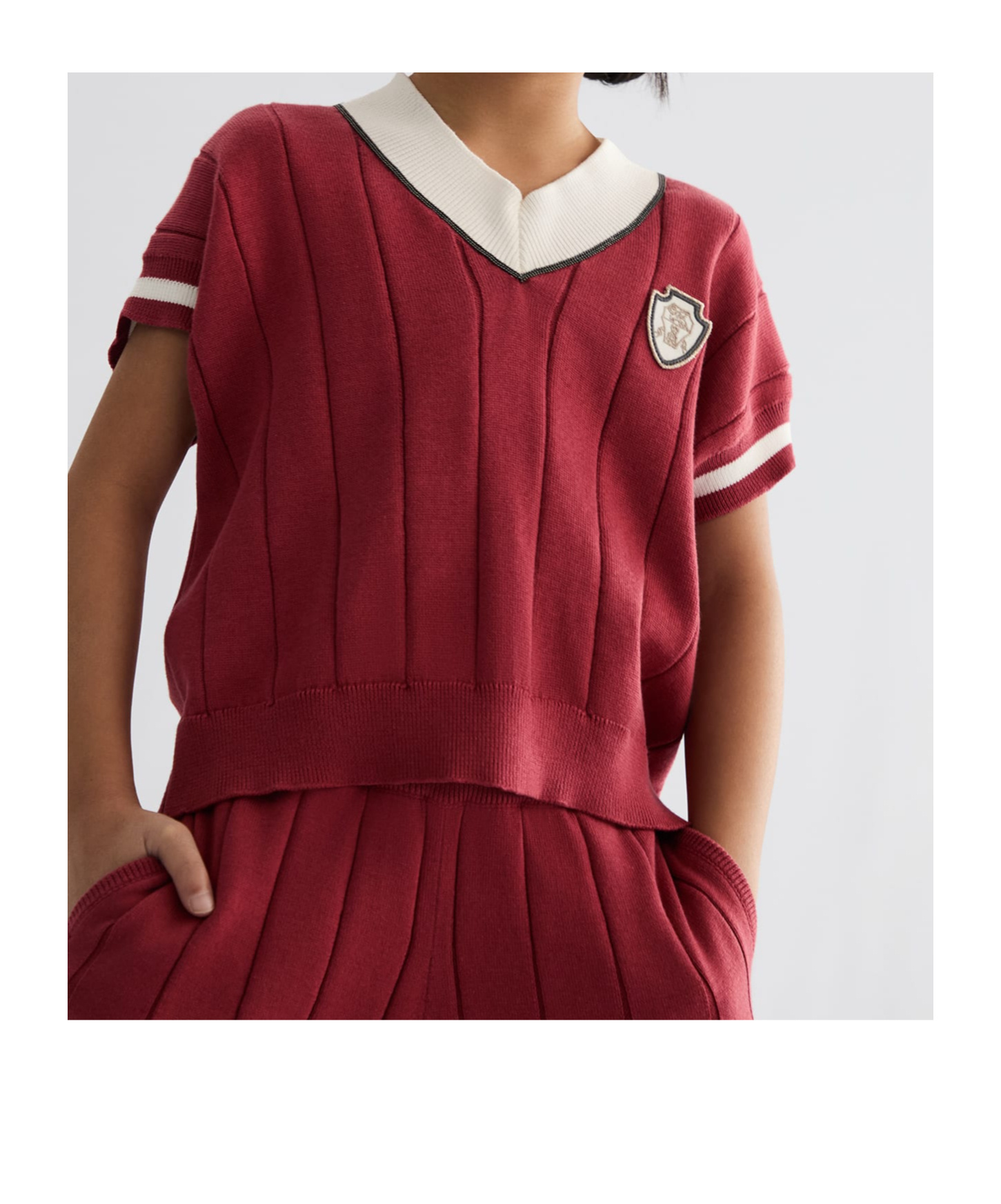 Brunello Cucinelli Knitted T-shirt In Red
