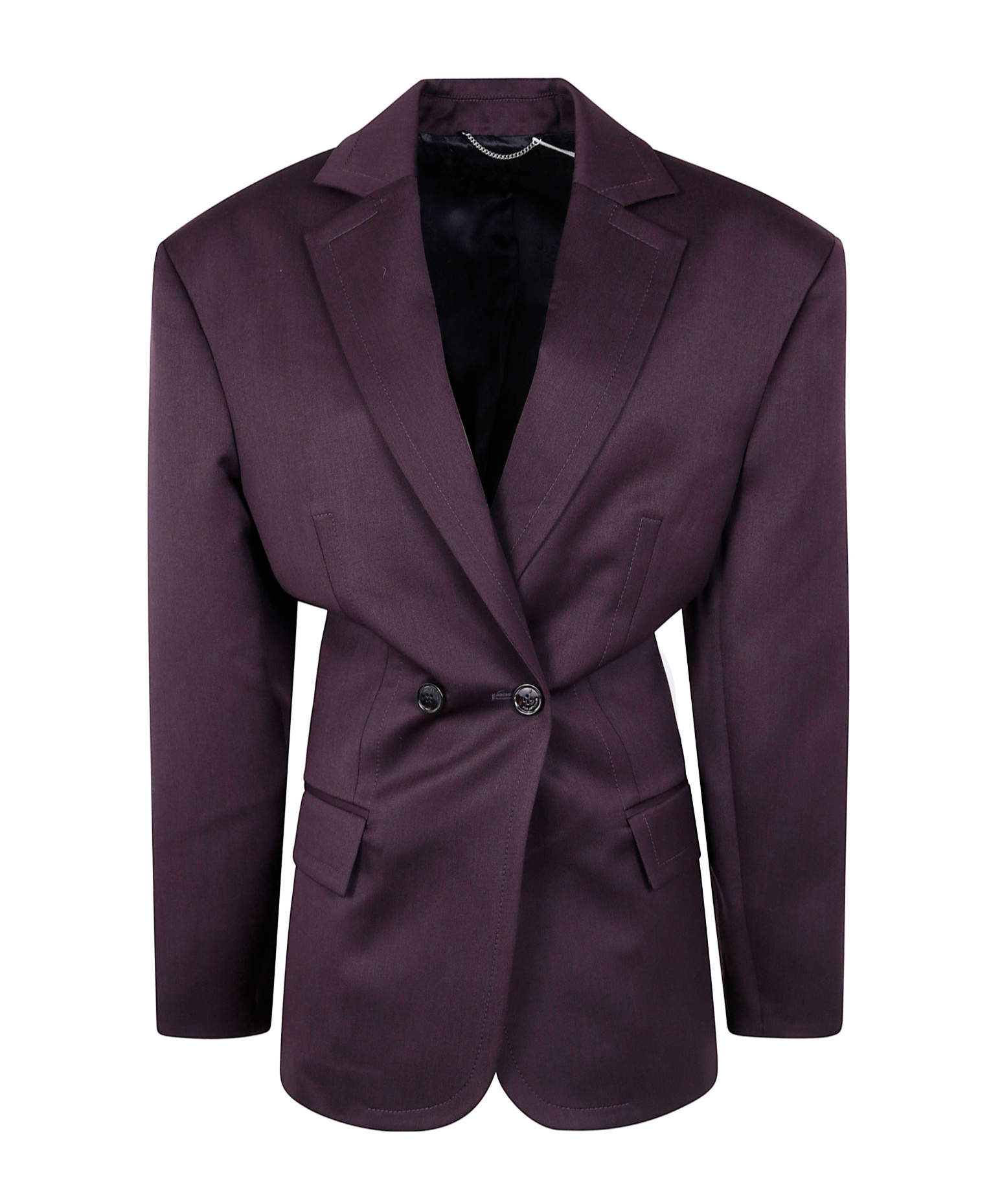 Magda Butrym Double-breasted Pinstripe-detail Blazer In Purple