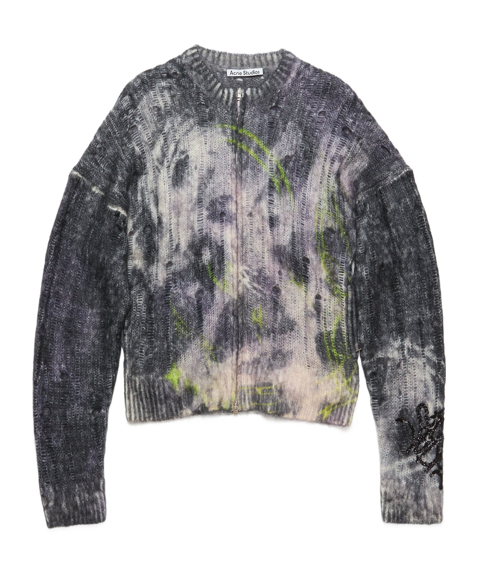 Shop Acne Studios Destroyed Sweater In Gray