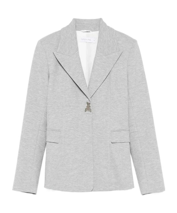 Patrizia Pepe Tailored Blazer With Sharp Lapel In Gray