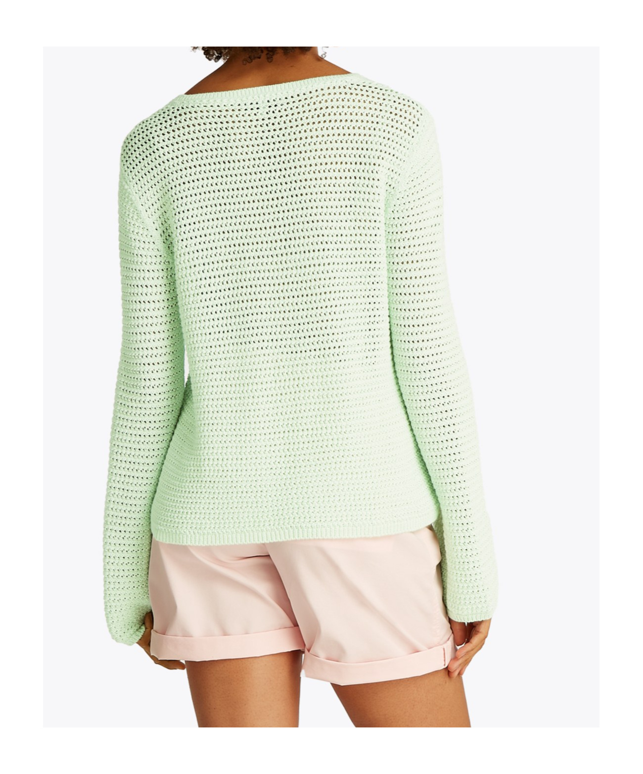 Tommy Hilfiger Pointelle Crew-neck Sweater In Green