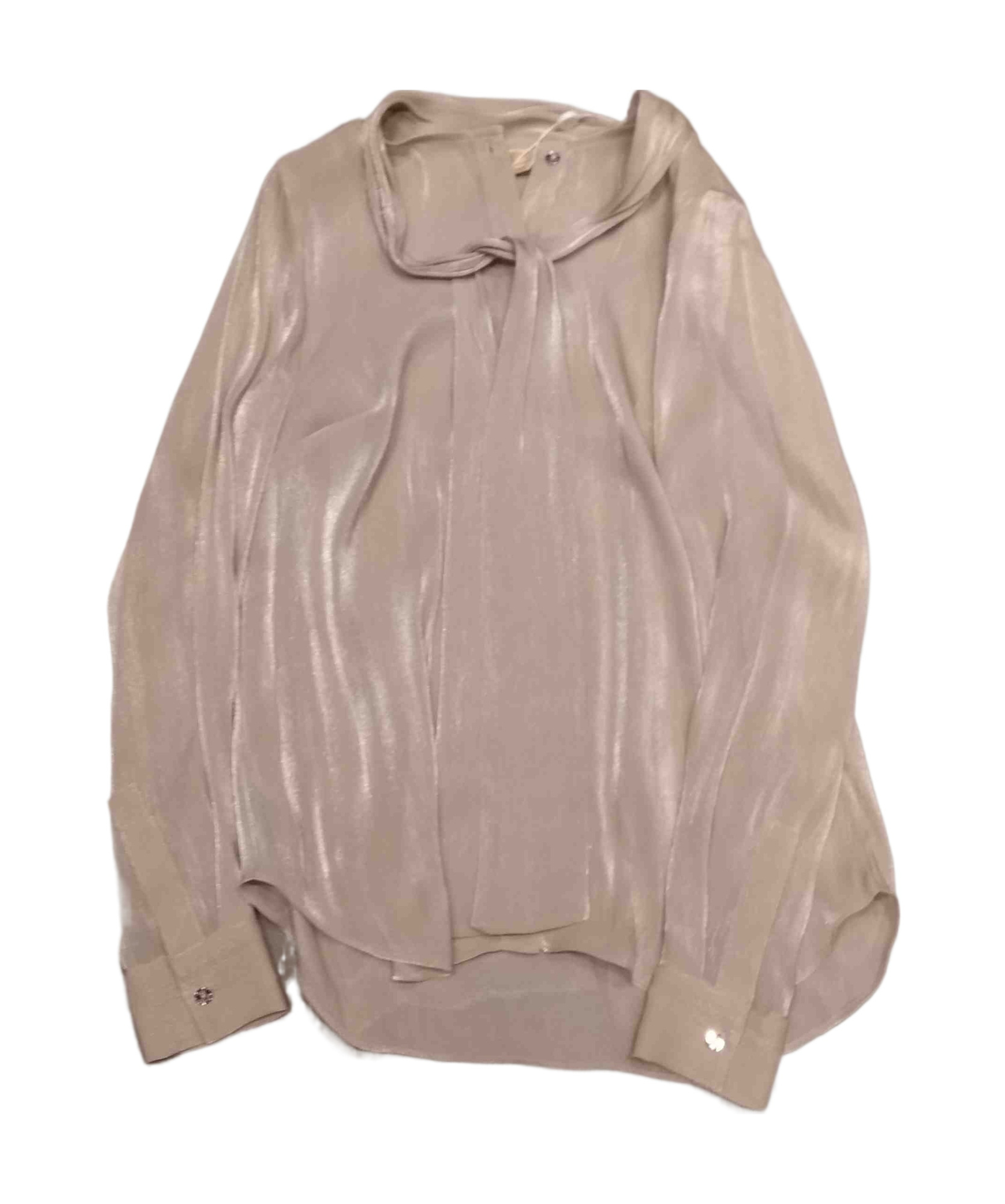 Shop Michael Kors Gathered-tie Blouse In Nude