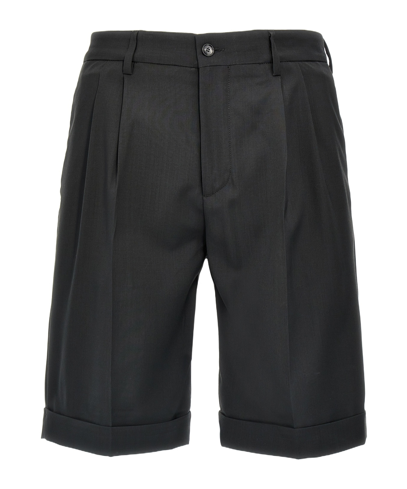 Shop Barena Venezia Barena Scandola Tropical Turn-up Hem Bermuda Shorts In Black