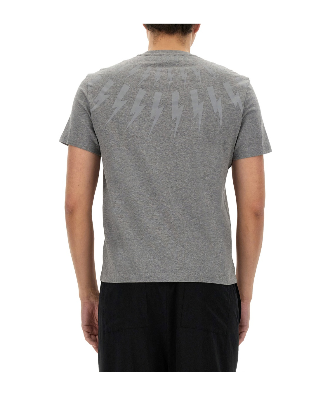Neil Barrett Hunderbolt T-shirt In Gray