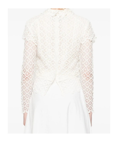 Isabel Marant Lace-pattern Long-sleeve Top In White
